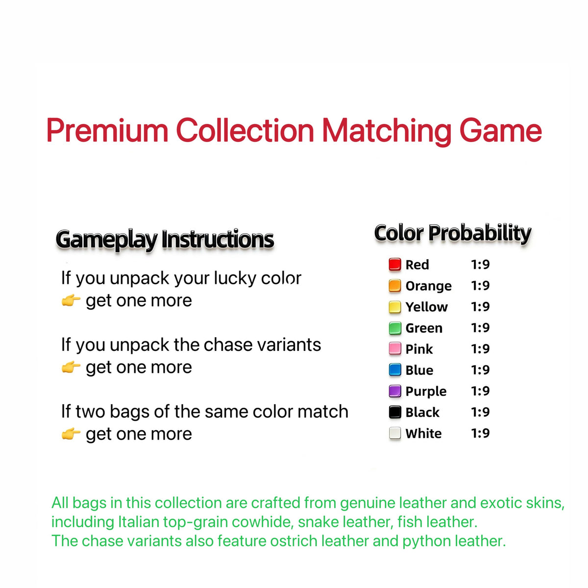 Exquisite Handcrafted Stylish Mini Bags - Premium Collection Matching Game