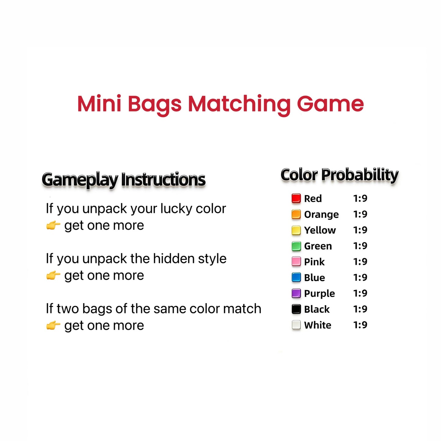 Mini Bags Matching Game